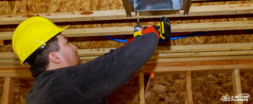 ABP - Plumber inspecting vent